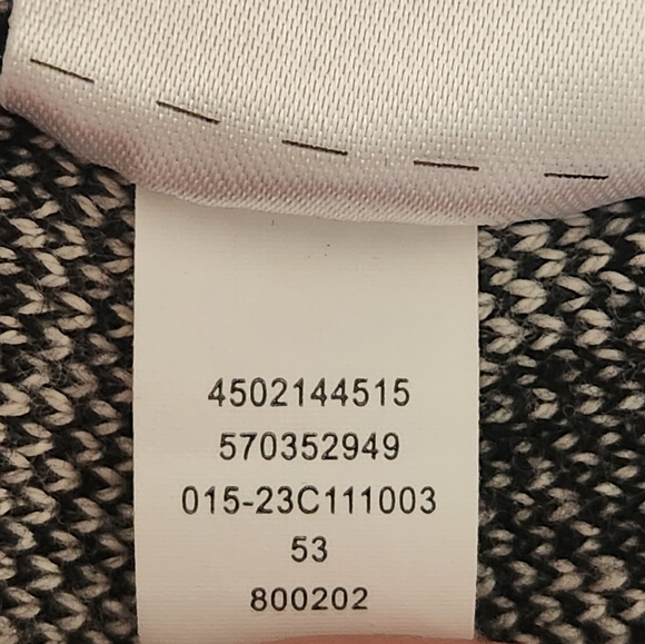 Chico's Women's Textured Tiles Maxi Open Cardigan Black and White Jacquard - Picture 8 of 8